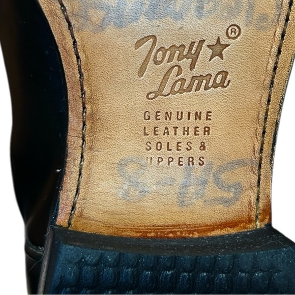 TONY LAMA Black Leather Western Roper Cowgirl Boots Rodeo Style 7501L sz 4B - Picture 8 of 10